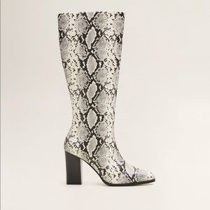 Mango Knee High Snake Boots